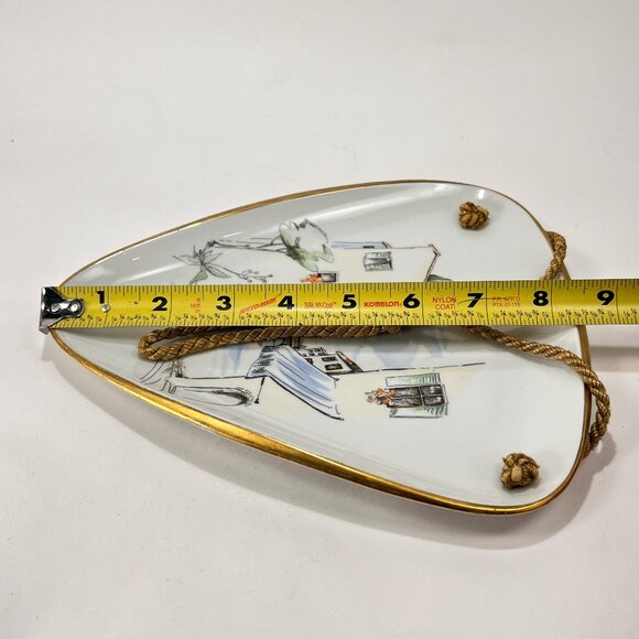 Vtg Alka Kunst Porcelain Wall Hang Plate White Rialto Germany Bavaria MCM 50s - Picture 13 of 16